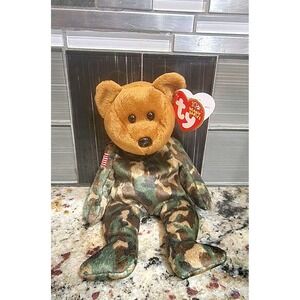 Ty Beanie Baby‎ - HERO the USA Army Military USO Bear - MINT with MINT TAGS